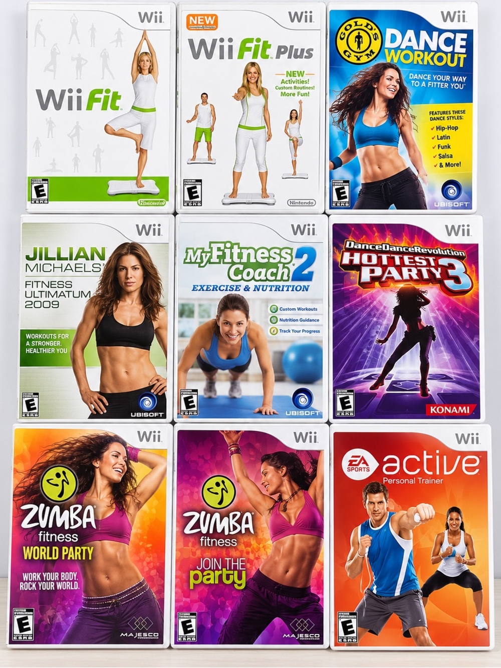 Nintendo Wii Fitness & Workout Game Lot 9 Complete Tested Wii Fit Zumba DDR